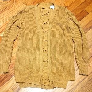 Cozy Mustard Open Cardigan XS, EUC